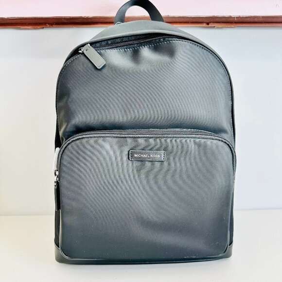 MICHAEL KORS EVERETT BLACK NYLON FRONT POCKET BACKPACK LARGE UNISEX $199 main image 7